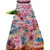 Tela de Malla Bordada Floral con Lentejuelas y Bordado de Tubo de Cuentas Encaje Tela de Lentejuelas Vestido de Boda Vestido de Banquete