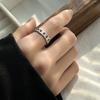 Moda Transfronteriza Estilo Retro Anillo de Acero de Titanio No Se Desvanece Nicho para Mujer Alta Gama Lujo Ligero Acero Inoxidable Anillo Abierto Anillo