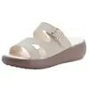 Pantuflas de Cuero Suave sin Cordones para Mujer 2026 Verano Nuevas Versátiles Sandalias de Exterior Suela Gruesa Suela Suave Pantuflas de Playa para Mamá