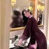 Bata de Mañana Estilo Francés, Camisón para Mujer, Pijama Sexy de Seda de Hielo, Camisón Largo de Encaje Estilo Palacio de Verano para Mujer, Conjunto de Dos Piezas para Casa