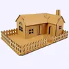 Casa de Cartón Hecha a Mano para Niños DIY Creación Ecológica de Cartón Cabaña Modelo de Ensamblaje de Caja de Papel Paquete de Materiales de Casa de Papel para Jardín de Infancia