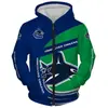 Suéter con Capucha y Cremallera Casual para Hombre 2024 Nuevo Otoño Personalidad Sudadera con Capucha Impresa en 3D Sudadera Deportiva