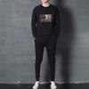 Terno Casual Masculino Fino Primavera e Outono Estilo Coreano Moda Estampado Personalizado Manga Longa 2025 Novo Estilo