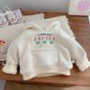 Moletom Infantil de Inverno com Capuz e Forro de Fleece com Desenho Animado, Blusa Estilosa com Bolsos Grandes para Meninos e Meninas