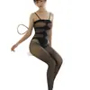 Lencería Sexy para Adultos, Ropa Sexy de Malla de una Pieza, Atuendo Caliente Ultra Delgada con Abertura en la Entrepierna sin Quitar, Uniforme, Medias de Malla, Uniforme de Bruja