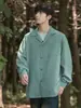 Camisa de trabajo multicolor para hombre, cuello camisero, corte holgado, manga larga, chaqueta casual para primavera y otoño, caqui, negro, verde, beige, versátil