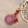 Colgante Llavero de Cinabrio de Alto Contenido Loto de Cinabrio Pixiu Llavero Arena Dorada Morada Colgante para Cadena de Bolso de Teléfono Móvil de Buena Suerte