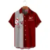 Elemento Navideño Estación Independiente Aliexpress Transfronterizo Ropa de Hombre Impresión Digital 3D Manga Corta con Cuello Camisa Versátil para Hombre