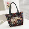 Comercio Exterior al por Mayor Nuevo Bolso Étnico de Elefante Matai para Mujer Bolso de Mano Simple para el Trabajo Bolso de Lona Bordado Bolso Pequeño Transfronterizo