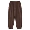 Calça Jogger Lisa Solta Outono/Inverno 2025 para Jovens Calça de Moletom Casual Engrossada para Meninos Calça Esportiva Infantil