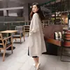 Otoño e Invierno 2021 Nueva Ropa de Punto para Mujer Abrigo Largo Elegante Color Sólido Chal Exterior Cárdigan de Punto Tendencia para Mujer