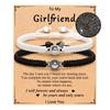 Pulsera de pareja 100 idiomas transfronteriza Proyección LOVE Piedra traje blanco y negro pulsera de tarjeta de pareja