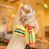 Llavero creativo de hamburguesa y papas fritas, muñeco de PVC de pegamento suave, pizza, colgante pequeño, lindo, para bolso, colgante para coche, venta al por mayor