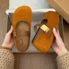 Sapatos femininos Mary Jane de camurça com aumento interno de 5CM de altura, outono e inverno, bico redondo, corte baixo, versátil, estilo retrô