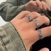 Anillo giratorio de plata tailandesa retro de seis caracteres, de pareja, de moda, moderno