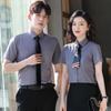 Camisa Unisex de Verano de Algodón de Manga Corta Slim Ropa Profesional Camisa Blanca con Logotipo Peto