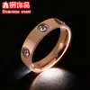 Anillo de Acero de Titanio con Zirconia de Seis Diamantes para Mujer, Diseño de Nicho, Anillo Sencillo, Lujo Ligero, Anillo de Pareja de Gama Alta, Anillo para el Dedo Índice