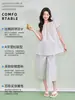 Camisa Exterior tipo Muñeca de Maternidad para Mujer, Nueva de Verano Delgada Estilo Línea A con Dobladillo Suelto, Top Rejuvenecedor