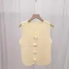 Colete Tricot de Verão Francês Tridimensional Floral Sem Mangas Estilo Novo Doce e Picante com Design Curto Plissado, Top Estilo Hot Girl