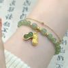 Pulsera de Cacahuates con Cuentas Verdes de Estilo Chino Nuevo de Aspecto Sofisticado para Mujer Estilo Chino Pequeña Mejor Amiga Lujo Ligero Diseño Nicho