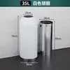 Papelera con forma de bala, comercial de gran capacidad, tamaño grande de acero inoxidable, redonda, sin tapa, diseño creativo para centros comerciales, tiendas de té de leche y cafeterías
