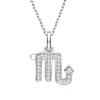 Collar de los Doce Signos del Zodiaco Europeo y Americano para Mujer Plata de Ley S925 Colgante de Aries Cadena para Clavícula Venta al por Mayor Directa de Comercio Exterior