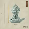 Figura de Animal de Té Gran Sabio de Arenisca Verde Estilo Chino, Adorno de Escritorio Wukong, Paisajismo de Roca para Acuario, Maceta de Decoración para el Hogar