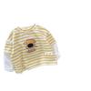 Conjunto de Dos Piezas para Bebé Camiseta de Manga Larga Estilo Otoño Unisex Camiseta Básica para Niños Primavera y Otoño Nuevo Conjunto de Otoño para Bebé Top Rayado