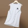 Camiseta sin mangas de malla con mangas cortas de secado rápido para hombre, de verano, de seda de hielo, holgada, deportiva, de vallas, con mangas cruzadas, talla grande