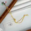 Tienda de Oro Mismo Estilo Deslumbrante Pulsera de Perlas Láser Cintura Delgada Doble Capa para Mujer, Joyería de Lujo Ligero Color Oro Arena, Accesorio de Mano de Nicho de Doble Capa