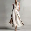 Aliexpress Venta Caliente Sitio Independiente Europeo y Americano Transfronterizo Bloque de Color Sin Mangas Casual Moda Vestido de Comercio Exterior Nuevo Estilo para Mujer