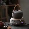 Conjunto para Preparo de Chá no Atacado: Bule Estilo Japonês com Alça, Cerâmica Grossa Vintage, Conjunto Completo de Fogão Elétrico Cerâmico Pequeno Automático