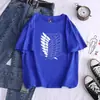 Camiseta de Algodón Color Caramelo Nueva de Verano Estampado de Logo Attack on Titan Patrón Versátil Fresca Cuello Redondo Top