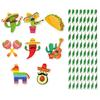 Decoración de fiesta de Carnaval Mexicano Transfronteriza Tarjeta con palillo de paja Decoración de ambiente festivo del 5 de Mayo Enchufe de paja