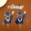 Decoración de Pastel para Temporada de Graduación: Gorra de Doctorado, Toga de Licenciatura, Niño y Niña, Éxito Dorado, Futuro Brillante, Adorno Acrílico