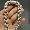 Pulsera de Plata Antigua Vieja del Tíbet Pulsera de Calavera Pulsera Popular Personalizada
