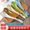 Cucharas de melamina pulida mayoristas cuchara negra cuchara china para beber sopa vajilla de plástico imitación porcelana cuchara para restaurante de comida rápida