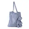 Tela Impermeable a Cuadros Oso Bolsa Tote de Almacenamiento para Compras en Supermercado Bolsa de Compras Plegable Bolsa de Almacenamiento Venta al por Mayor