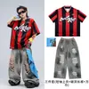 Roupas Infantis da Moda Street Dance Hip Hop Jovens Bonitos Modelos Outfits de Passarela Meninos Meninas Fantasias de Performance Hip Hop Moderno