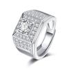 Anillo para hombre de temperamento empresarial con diamantes micro incrustados de estrella de venta caliente transfronteriza europea y americana, imitación de circón, venta al por mayor de fábrica de anillos