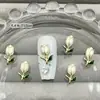 Joia de unha de tulipa famosa na internet liga nova acessórios simples delicados flor 3D para decoração de unha diy