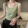 2025 Camisola de Punto de Seda Fría para Mujer Verano Nuevo Camiseta Base Ajustada sin Mangas Comercio Exterior