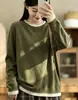 Otoño/Invierno 2026 Nuevo Estilo Coreano Holgado Casual Cuello Redondo Bloque de Color Jersey Falso de Dos Piezas para Mujer Jersey de Punto MHT