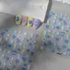 Adesivos de Gatinho Fofo Poker Coração Nail Art Adesivos Atacado Azul Estilo Ins Decorações de Rosto Papelaria Decoração Adesivos