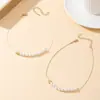 1 Conjunto de 2 Correntes de Clavícula de Pérola com Decorações de Coração, Elegante para Participar de Banquetes, Festas e Uso Diário, Delicados Colares em Forma de Coração