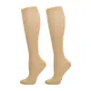Exclusivo transfronterizo para Europa y Estados Unidos para calcetines elásticos color liso calcetines de compresión secuencial medias para correr al aire libre al por mayor en stock