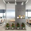 Divisória simples para escritório tela de vidro arco-íris longa fundo móvel simples moderno parede de imagem da entrada do hall de recepção da empresa
