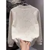 Sudadera Bordada de Cuello Redondo para Hombre Otoño 2025 Casual Moderna Marca Tie-Dye Estilo Coreano Casual Moderna Camiseta Básica de Alta Calidad