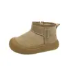 Botas de Nieve Antipatadas Sencillas Estilo Coreano para Niños 2026 Nuevas Llegadas de Invierno Niños y Niñas Velcro Mágico Botas de Algodón Cálidas Botas de Caña Baja