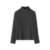 Liquidação de Tamanhos Descontinuados: Camisa Térmica Slim Fit de Primavera com Gola Pequena Alta, Gola Meio Alta, Base de Veludo com Bloqueio de Temperatura para Mulheres